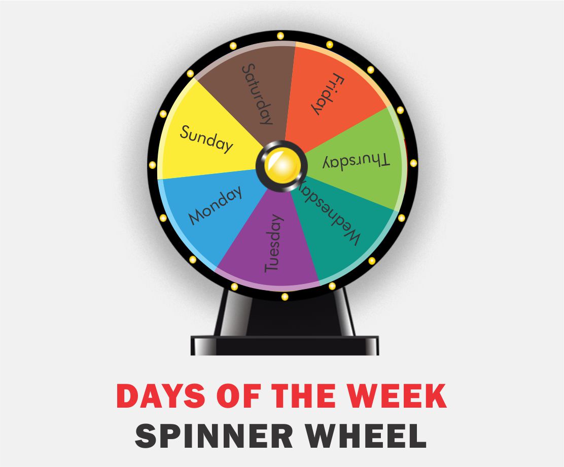 🌞 Days of the Week Wheel Spin to Schedule your Time in a Week ⛱️